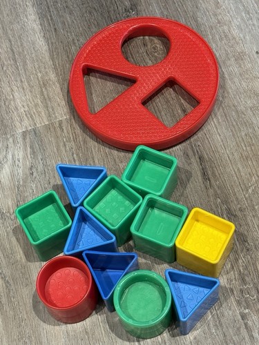 Fisher Price Pre-school Shape Sorter Triangle Square Plastic Colorful Shapes