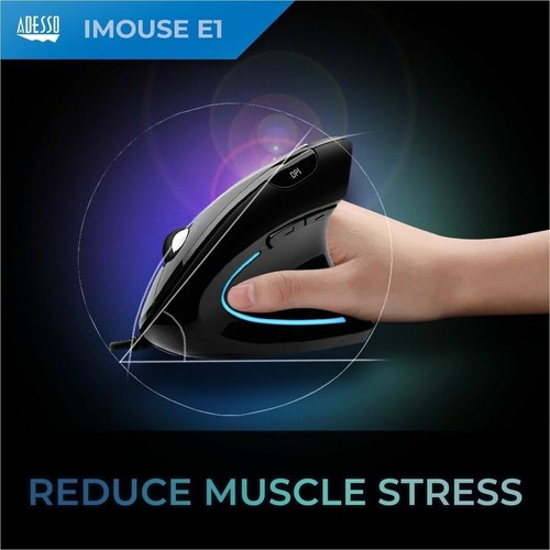 Adesso Imouse E1 - Vertical Ergonomic Illuminated Mouse - Optical - Cable - - Picture 9 of 11