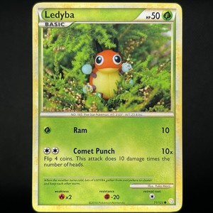 Pokemon TCG HeartGold & SoulSilver Ledyba Non Holo Common 71/123 LP
