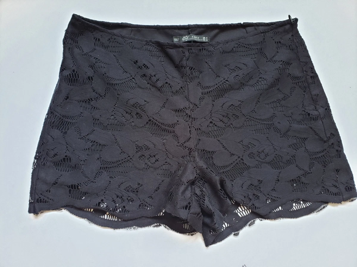 Shorts Zara à Fleurs Et Dentelle - Taille M - Occasion Très Bon état