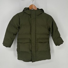 Uniqlo Coat Boys 3-4 Green Warm Padded Full Zip Hooded