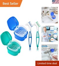 Denture Case, Denture Cup with Strainer, Denture Bath Box False Teeth Storage...