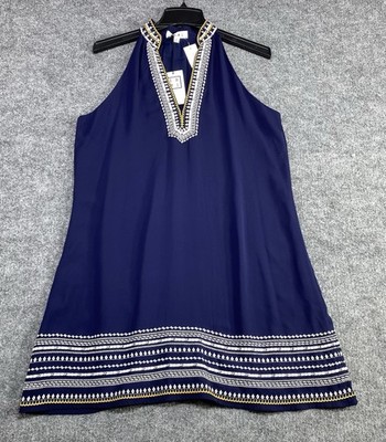 THLM Stitch Fix Women s Halter Embroidered Dress V Neck  NWT Size Large Petite
