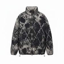 Chaqueta DIESEL Hombre W-Marcel 52 Abrigo Negro Acolchado Estampado en Contraste PVP450 DDP