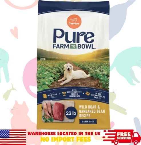 CANIDAE PURE Limited Ingredient Wild Boar & Garbanzo Bean Dry Dog Food, 22-lb
