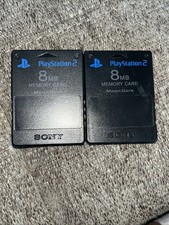 2x Sony Playstation 2 PS2 OEM MagicGate Black 8mb Memory Card Lot