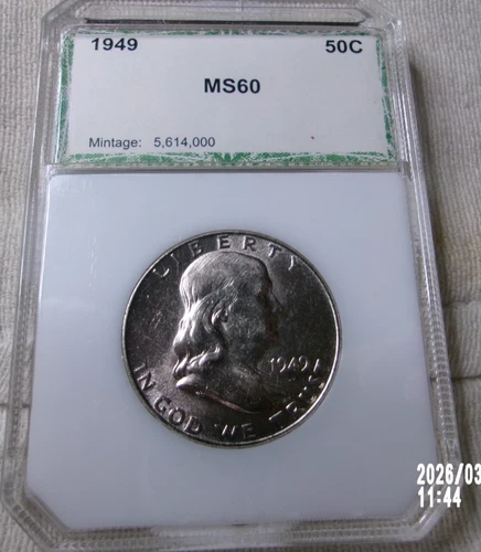 1949 P UNCIRCULATED SILVER FRANKLIN HALF DOLLAR