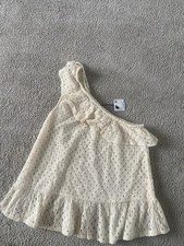 Ladies Mango Cream One Shoulder Sleeveless Top Size EUR L Brand New 