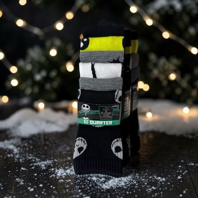 Nightmare Before Christmas Movie 6 Pair Adult Socks Quarter Crew Ankle Socks New