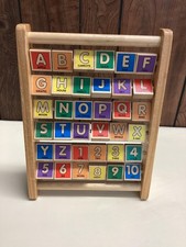 Melissa  Doug ABC-123 Abacus Wooden Alphabet Numbers Kids Toy Multicolor