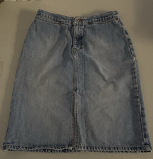 Gap Denim Skirt Women's 10 Light Wash Front Slit Vintage Y2K Jeans