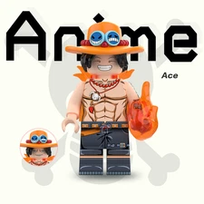 Anime One Piece Portgas D. Ace Custom Minifigure 2 inch gift