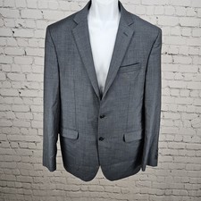 Jos A Bank Grey Blue Wool Traveler Slim Fit 2 Button Notch Blazer Sport Coat 42L