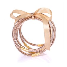 Glitter Jelly Bangles Bracelets Gold Bangle Bracelets for Women Men Stack Layer
