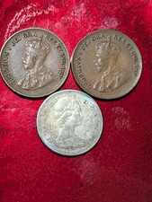 1967 SILVER CANADA 10 TEN CENTS 1932 1933 1 ONE CENT COIN #778