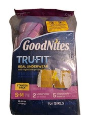 GoodNites TRU-FIT Underwear w/ Nighttime Protection Starter Pack Girls - S/M