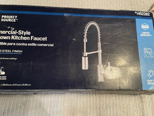 Project Source Flynt Pull-Down Kitchen Faucet Stainless 1452262 Brand New