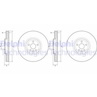 2X Delphi Bremsscheiben 350Mm BelÜFtet Vorne Passend FÜR Jaguar F-PACE I-PACE