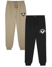 Boys 2 Pack Fleece Sweatpants Stylish Comfortable Jogger Pants Set for Ac...