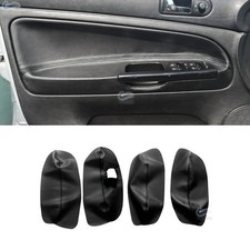 4x Black Interior Door Armrest Panel Leather Cover For Vw Passat B5 1998 - 2005