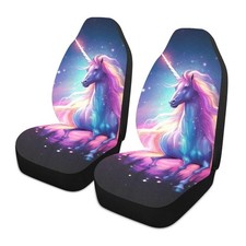 Galaxy Horse Car Seat Covers Set Of 2 Auto Front Seats Protector High Stretch...