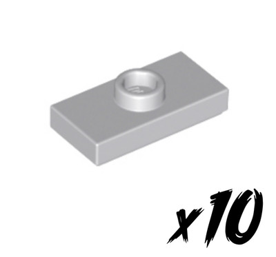 10x LEGO 15573   1x2 jumper   Noppenfliese   hellgrau   Light Bluish Gray
