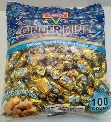 KC Ginger Mints 1 LB PACK 1 Pound (Pack of 1), White 