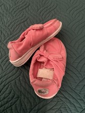 Hey Dude Girls' Slip-On Shoes Stardust Pink Bow Canvas Lightweight Flat C8