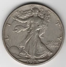 1938 P WALKING LIBERTY HALF-DOLLAR 90% SILVER PHILADELPHIA .50¢ UNITED STATES