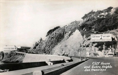 Vintage 1930's Real Photo Postcard Sutro Heights Cliff House San Francisco CA