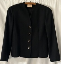 Vintage Pendleton Womens 100 Virgin Wool Black Size 10 Jacket Shoulder Pads