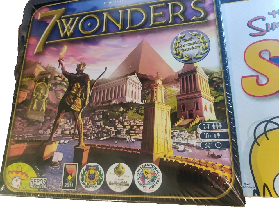 New - 7 Wonders Board Game 2010 Antoine Bauza Repos + Scene It?  Simpsons DVD GM - Image 2 of 4