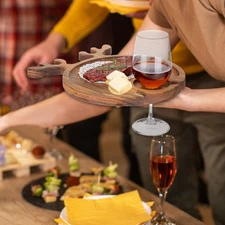 Appetizer Serving Plate Gift with Drinks Holder for Hotel Home Kitchen Party