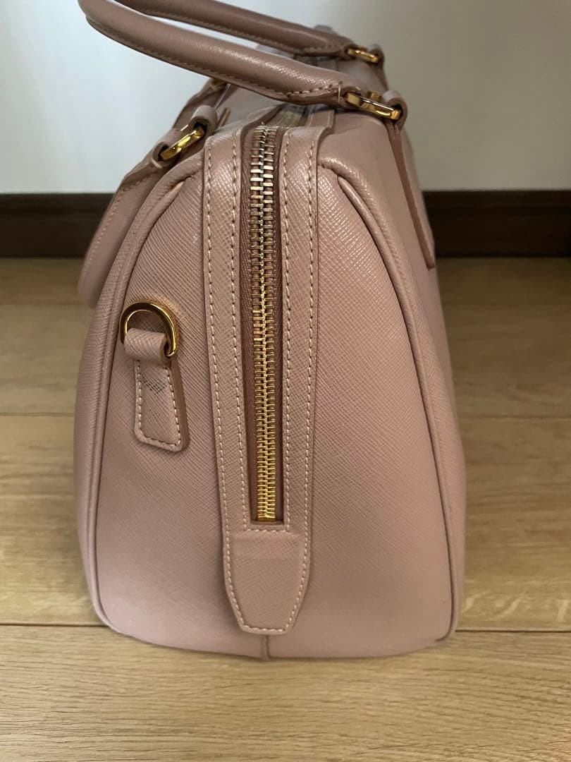 PRADA Leather Shoulder Bag Pink Beige Medium Women Italy Authentic USED from JP thumbnail 5