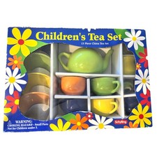Children  s  13  Piece Porcelain Tea Set   Schylling Classic Pretend Play