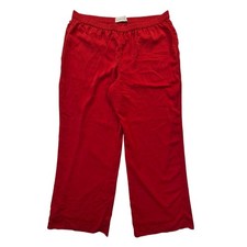 Abercrombie  Fitch Red Wide Leg Pull On Lined Pants Size Large NWT