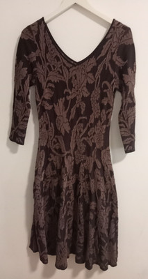 Peruvian Connection Pima Cotton Midi Dress Size Small Brown Party Work Boho