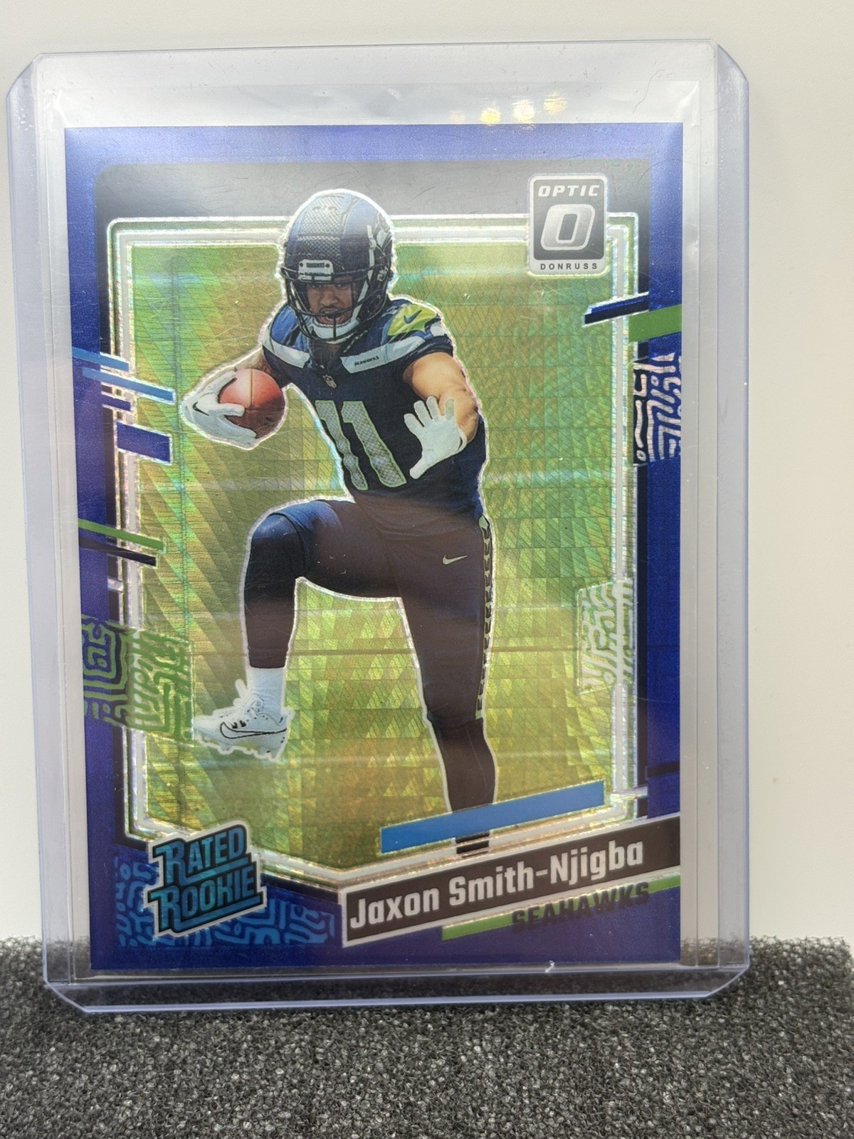 2023 Donruss Optic Jaxon Smith-Njigba Blue Hyper Prizm Rated Rookie #293