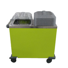 Tellerwagen Geschirrspender unbeheizt Edelstahl/Limette f&uuml;r 160 Teller B-PRO