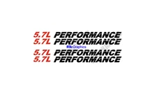 5.7L PERFORMANCE Hood decals emblem - Fits Chevy Silverado GMC 53P set of 4