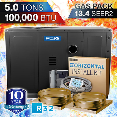 ACiQ 5 Ton 100000 BTU AC Gas Package Unit Central Air Conditioner & Heat System