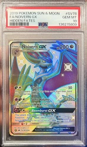 2019 Pokemon Sun & Moon Hidden Fates FA Noivern GX Shiny Vault SV78 PSA 10 Gem