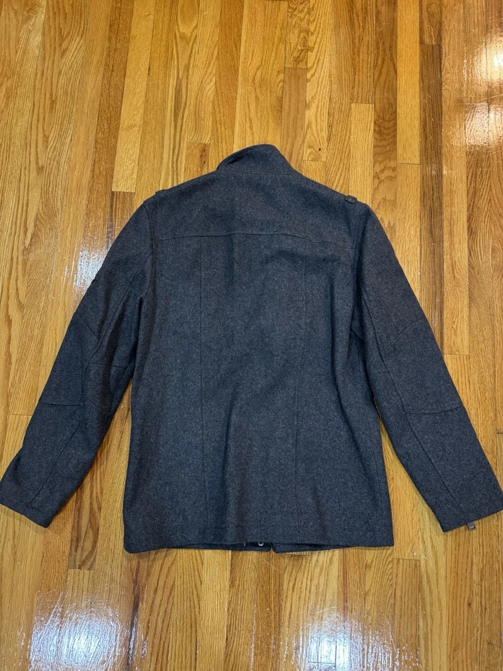 INC International Concepts 羊毛混纺军用夹克男式 M 木炭灰色 — 第 4/4 张图片