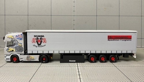 HERPA - Camion avec remorque bâchée HP Transped - SCANIA R TL G. 4x2 - 1/87