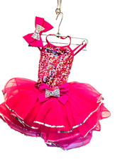 Dance Costume Weissman 64830 Hot Pink Sz SC Child Ballet Tutu Tap Sequins Bow