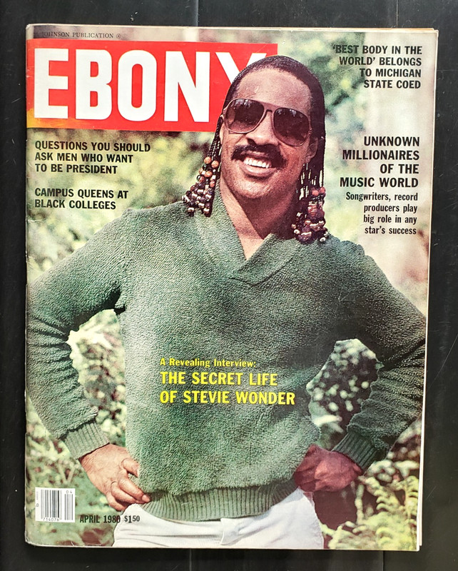 Ebony Magazine Large Format April 1980 Stevie Wonder Cover Campus Queen Lou Rawl