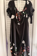 SHEIN CURVE Women’s Plus 5xl Black/Pink/White Ruffle A-Line Dress