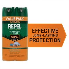 Repel Insect Repellent Sportsmen Max Formula 40 DEET Aerosol Value Pack, 2 Cans