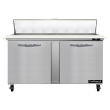Continental Refrigerator SW60N16C 60" Sandwich / Salad Prep Table w/ 2 Doors,...
