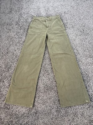 American Eagle Super High Rise Baggy Wide Leg Jeans Women's Size 00 Green